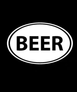 Beer Oval Funny Decal Sticker