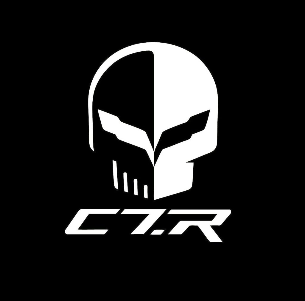 Corvette C7R Skull Decal Sticker