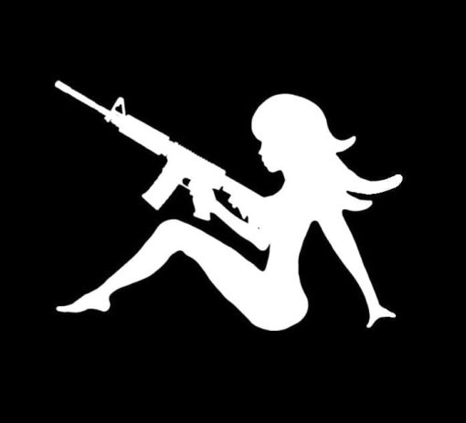 Sexy Girl With Gun Ak Decal Sticker