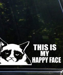 Grumpy Cat Happy Face Funny Decal