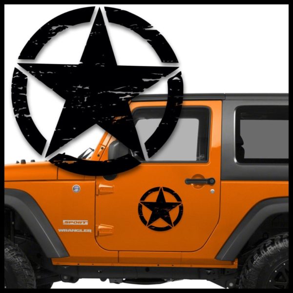 Jeep Distressed Star Door Jeep Decal Sticker | MADE IN USA