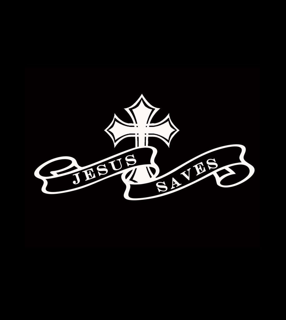 Jesus saves cross banner decal sticker