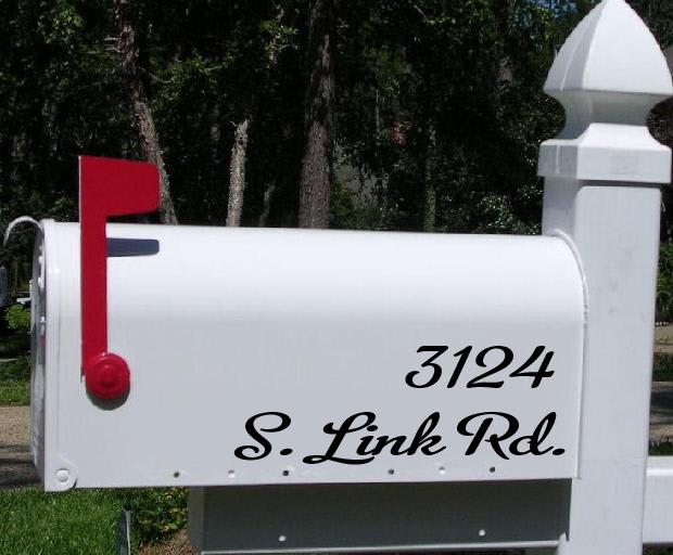 Custom Mailbox Lettering Decal Stickers (d12) Custom Sticker Shop