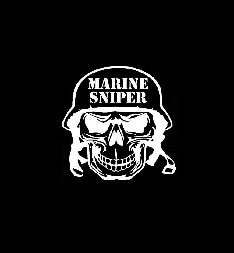 marines Sniper Skull window Decal Sticker | MADE IN USA
