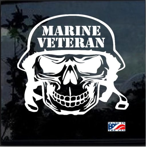 marine veteran skull helmet decal sticker
