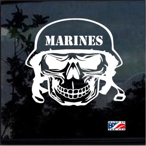 marines skull helmet decal sticker
