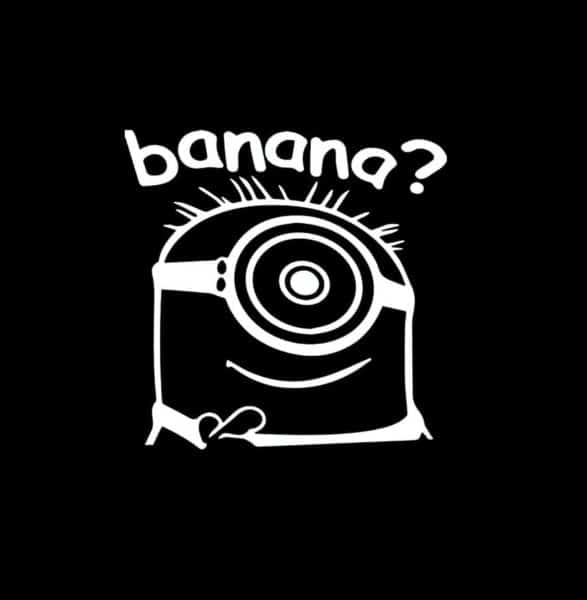 ''SIZES'' Minions Cartoon Banana Sticker Bumper Decal 