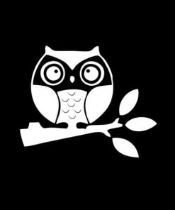 Owl on branch Decal Sticker