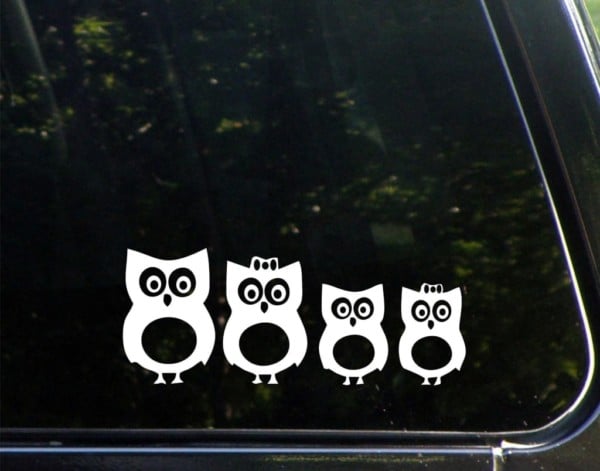 Owl Family For Auto Car/Window Vinyl Decal Sticker Decals Decor CT097 