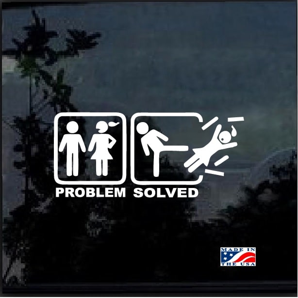 problem solved funny decal sticker