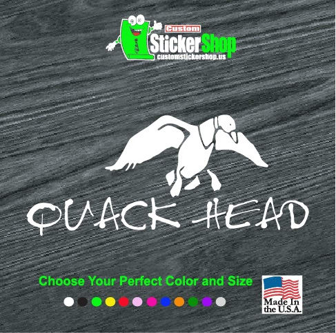 quack head duck hunting decal sticker