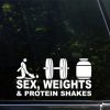 sex weights protein shakes decal sticker