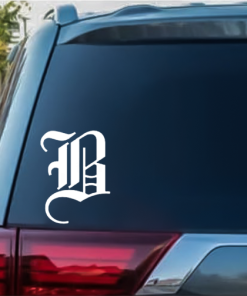 Old English Font Letter Initial Window Decal Sticker