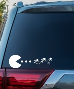 Pac man Chasing stick family window decal Sticker