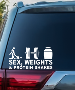 sex weights protein shakes window decal Sticker