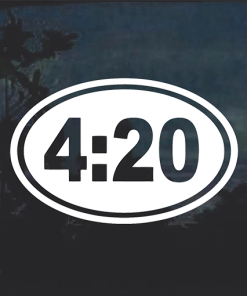 4 20 oval Window Decal Sticker