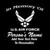 In loving Memory Decal Air Force