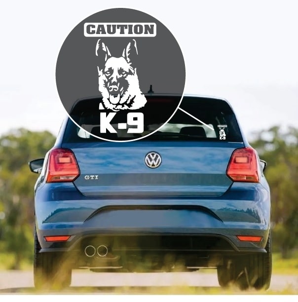 Caution K9 German Shepherd Dog Window Decal Sticker