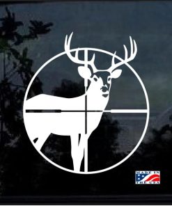 Deer in Cross hairs Window Decal Sticker
