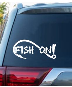 Fish On Fishing Hook Decal Sticker