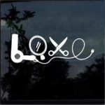 Hair Stylist Decals - Love Dryer Scissor Car Sticker