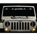 Jeep Heartbeat Love Custom Text Windshield Banner Decal Sticker