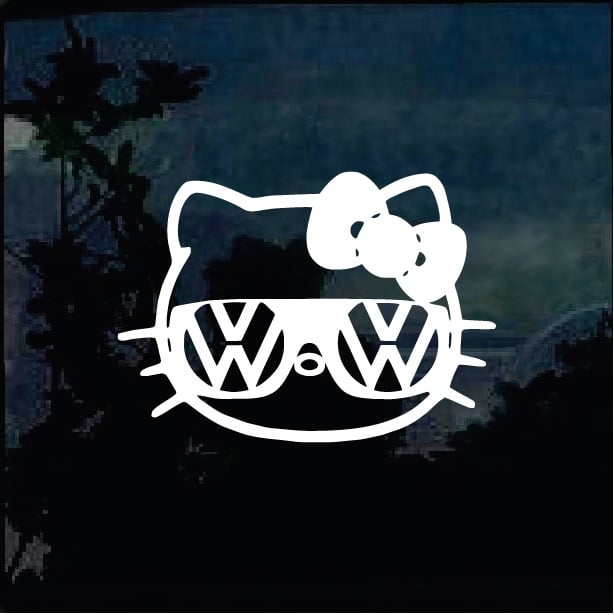 Hello Kitty Vw Window Decal Sticker, Custom Made In the USA