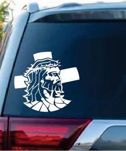 Jesus and cross Christian Decal sticker