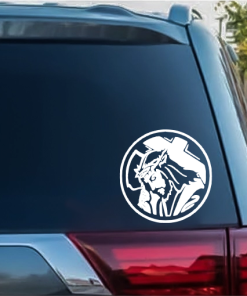 Jesus and cross Round Christian Christian stickers for your car and trucks