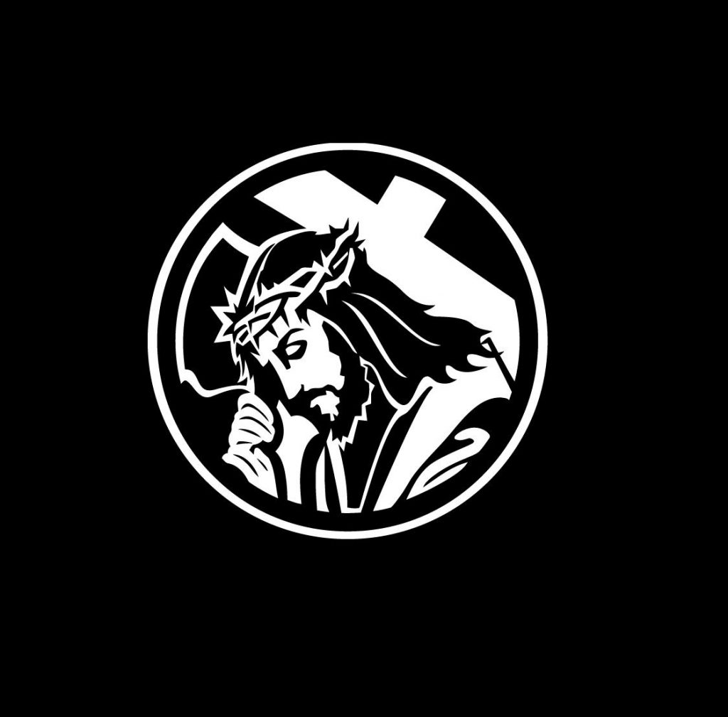 Jesus and cross Round Decal Sticker