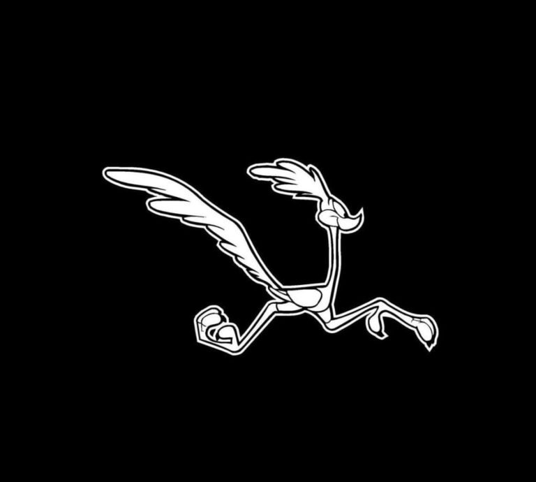 3 Reflective Road Runner Black and White Vinyl Decals 