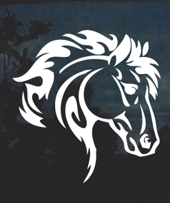 Tribal Horse Head II Window decal Sticker