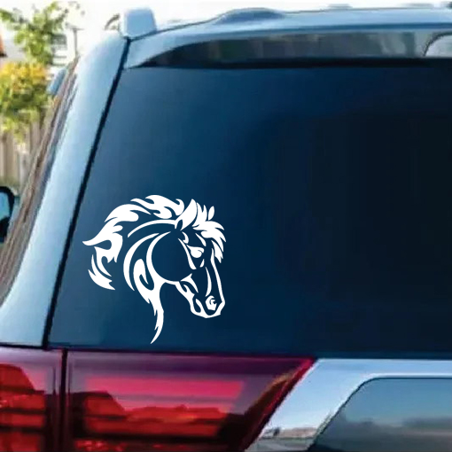 Tribal Horse Head II Window decal Sticker