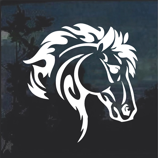 Tribal Horse Head II Window decal Sticker