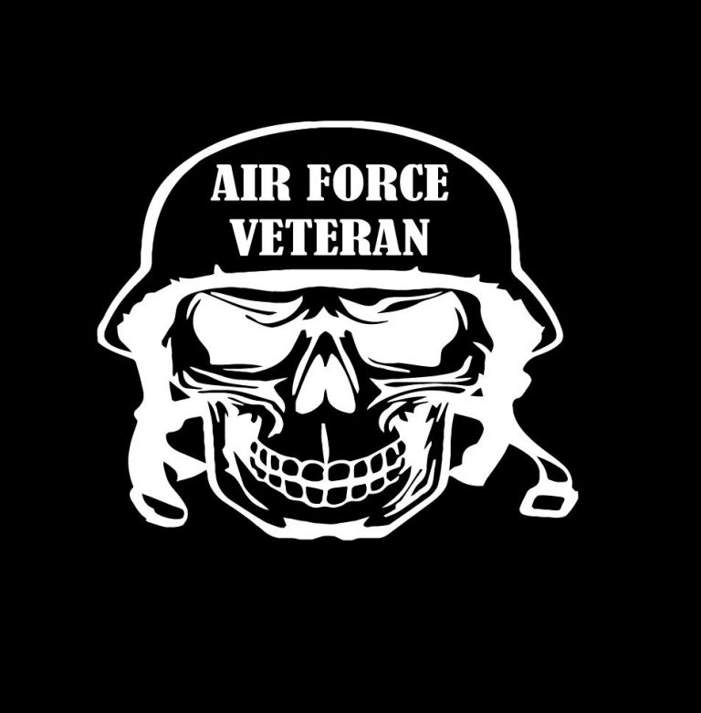 Air Force Veteran Skull Military Window Decal Stickers | MADE IN USA