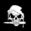 Army Skull Helmet Bullet decal sticker