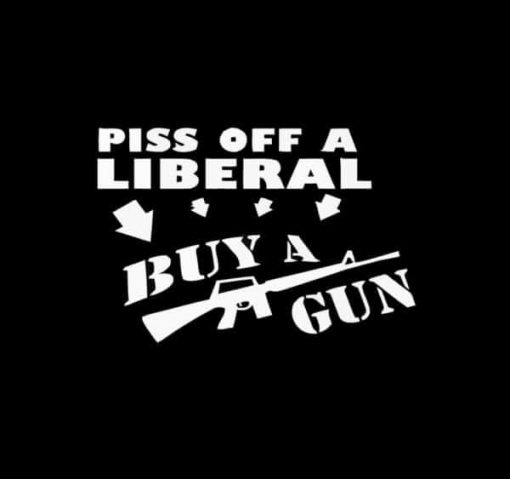 Piss of a liberal by a gun decal sticker