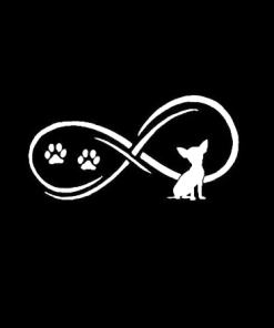 Chihuahua love infinity Window Decal Sticker