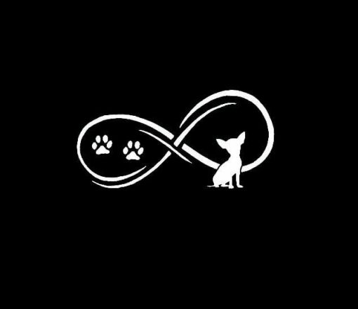 Chihuahua love infinty decal sticker