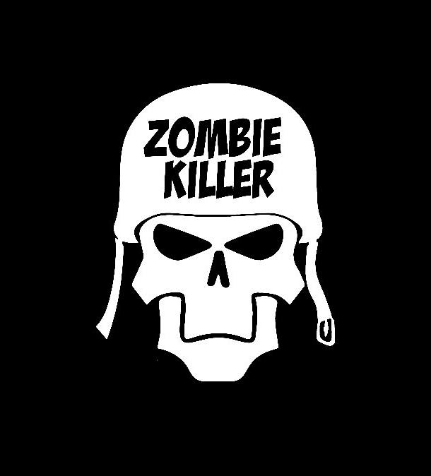 Zombie Killer combat Skull Vinyl Decal Stickers