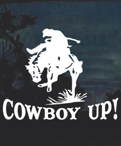 Cowboy Up Rider and Horse Window decal Sticker
