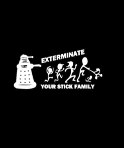 Dr who dalek exterminate stick family - Cartoon Decal Sticker