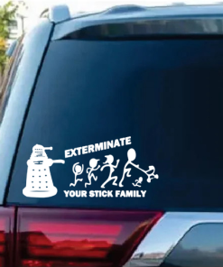 Dr who dalek exterminate stick family - Cartoon Decal Sticker