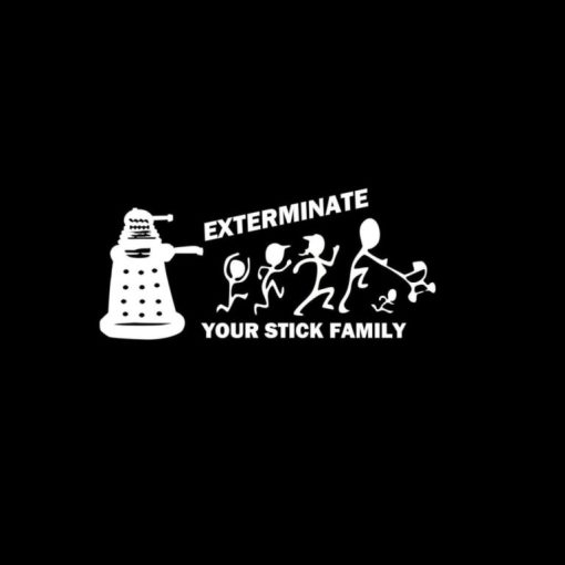 Dr who dalek exterminate stick family decal