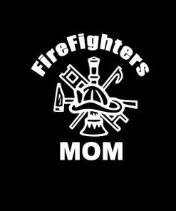 Firefighters Mom Crest Window Decal Sticker