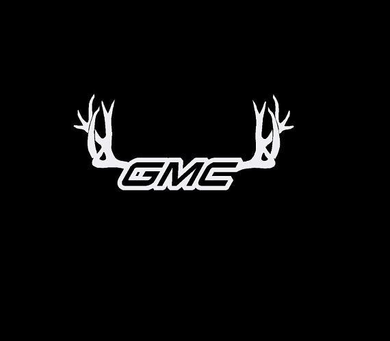 GMC With Deer Antlers Truck Decal Sticker