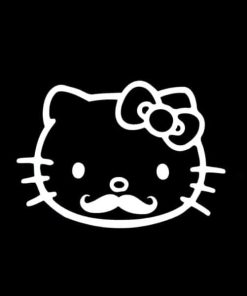 Hello kitty mustache Decal Sticker