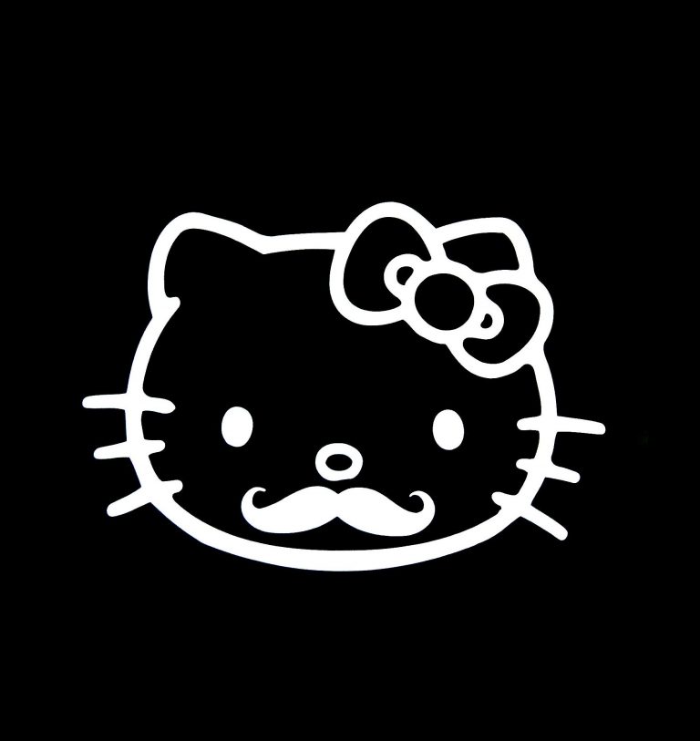 Hello Kitty Mustache Window Decal Sticker Custom Made In the USA