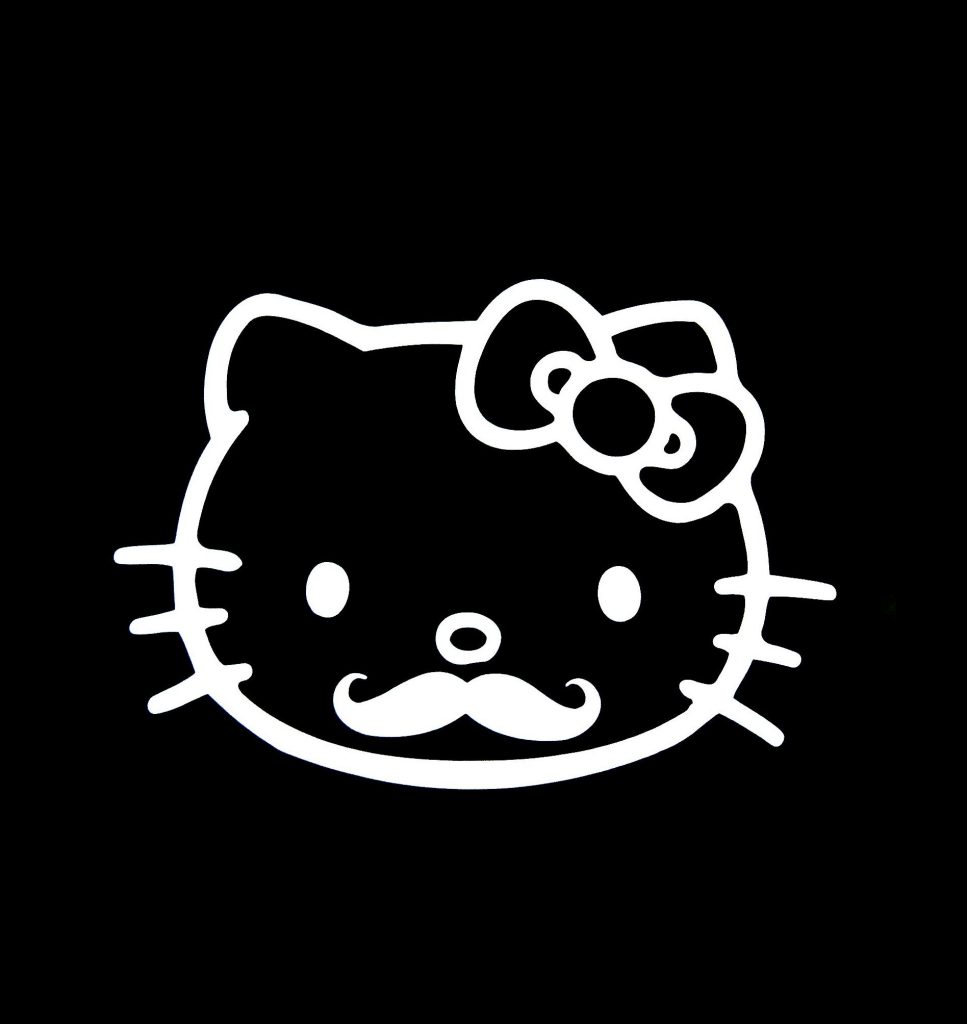 Hello Kitty Mustache Window Decal Sticker Custom Made In the USA