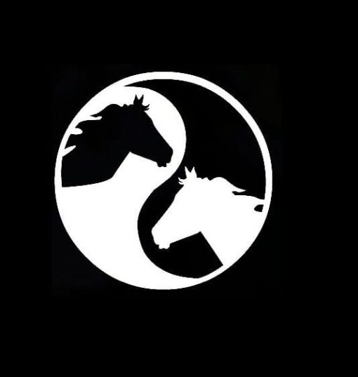 Horse head ying yang Decal Sticker